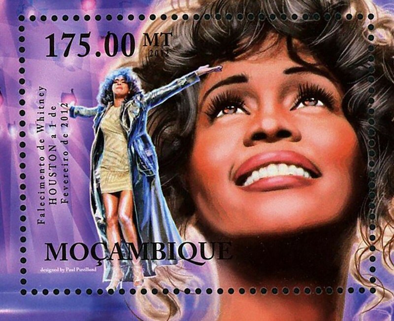 Whitney Houston Stamp Michael Jackson Kevin Costner S/S MNH #5651 / Bl.610 