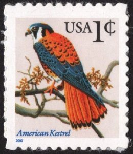 SC#3031A 1¢ American Kestrel Single (2000) SA