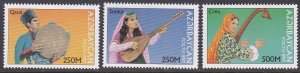 Azerbaijan Sc #656-658 MNH