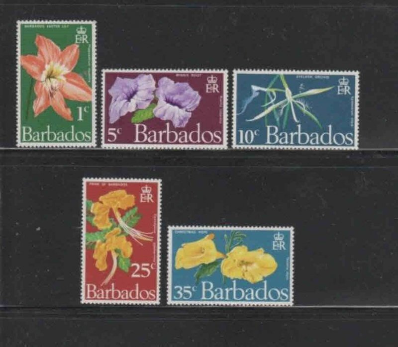 BARBADOS #348-352 1970 FLOWERS MINT VF NH O.G