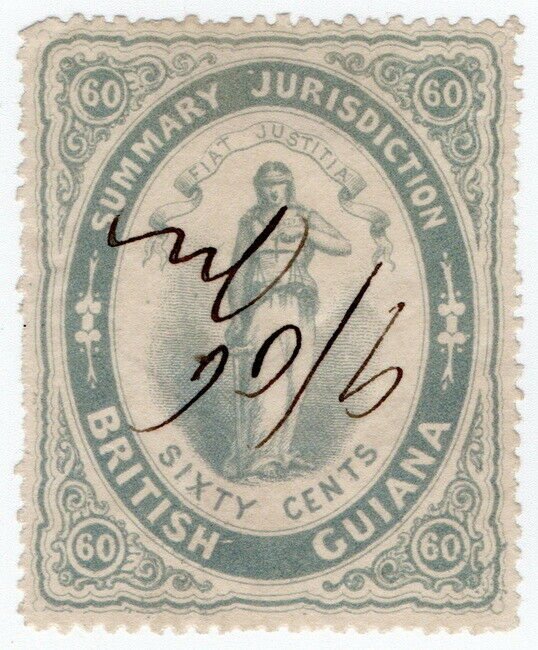 (I.B) British Guiana Revenue : Summary Jurisdiction 60c (1865)