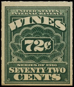 01675 U.S. wine revenue stamp Scott RE47 72-cent Wine stamp mint/unused