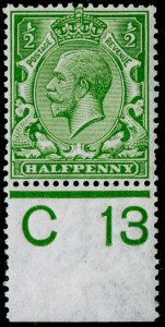 SG351 SPEC N14(-),½d very brt yellow-green, NH MINT. UNLISTED. CONTROL C13. CERT