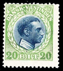 Danish West Indies Scott 55 Unused hinged.