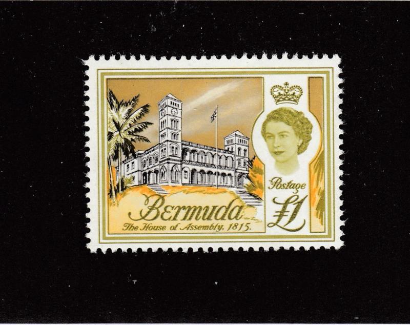 BERMUDA # 191 VF-MNH ONE POUND CAT VALUE $16+