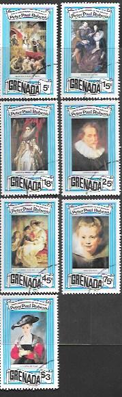 Grenada #857 - 863  Art by Peter Paul Rubens.  Issued in 1978