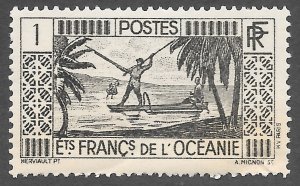 French Polynesia (1934) - Scott # 80,   MH