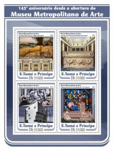 St Thomas - 2017 Metropolitan Museum - 4 Stamp Sheet - ST17111a