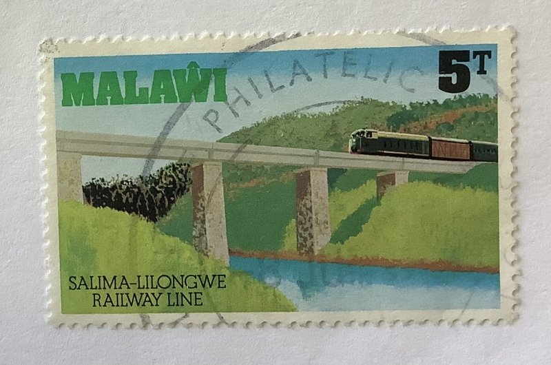 Malawi 1979  Scott 346  used - 5t,  railroad bridge