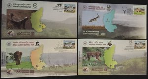 INDIA 2020 WILD LIFE / WILD ANIMALS SET OF 8 SPECIAL COVERS WITH SPECIAL CANCL.