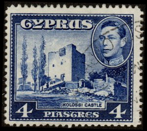 Cyprus 166 - Used - 4pi Kolossi Castle (1951) (cv $1.40) +