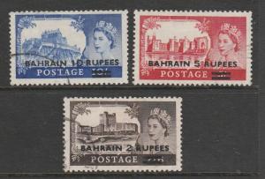 Bahrain 1955/60 Castles Type 2 VFU SG 94a-96a