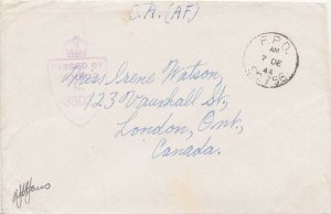Canada Soldier's Free Mail 1944 F.P.O. SC. 756 1st Reinforcement Group, Syrac...