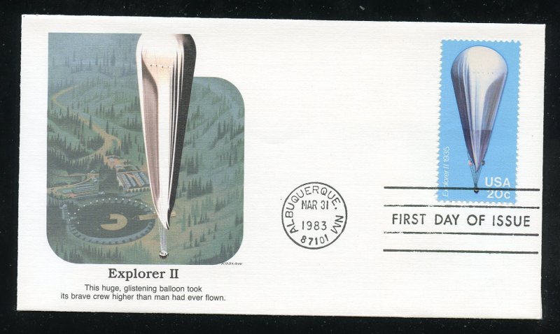 US 2033 Hot Air Balloons NM Cancel Ballooning UA Fleetwood cachet FDC