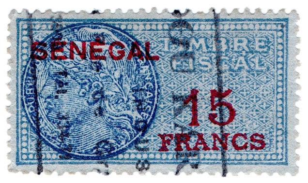 (I.B) France Colonial Revenue : Senegal Duty 15Fr