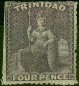 Trinidad 1859 4d Dull Lilac SG40 Pin-Perf 14 Fine Unused