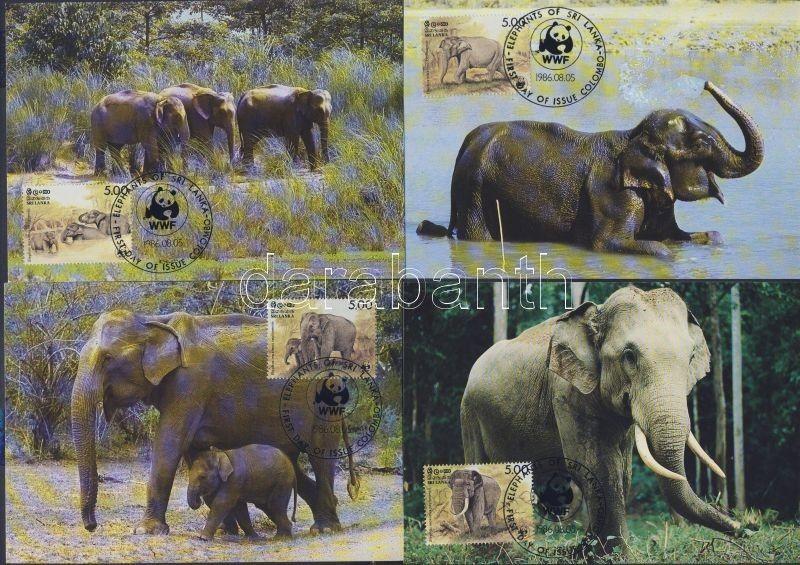 Sri Lanka stamp 1986 WWF Elaphants on 4 CM  WS33349