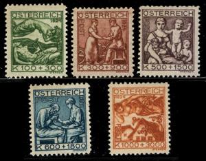 Austria 1924  Scott #B66-70 MLH  (CV 29.50)