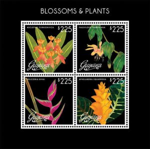 Guyana - 2013 - Blossoming Plants - Sheet Of 4 - MNH