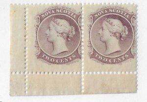 Nova Scotia Sc #9   2c bottom corner pair NH FVF