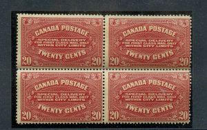 Canada Scott E2 Block of 4 Special Delivery Mint NH Cat. Value $880.00