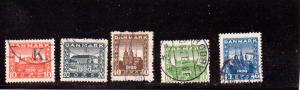 Denmark  Scott#  156-160  Used