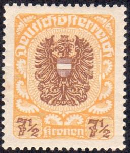 Austria 246 - Mint-H - 7.5k Coat of Arms (1921) (cv $0.30)