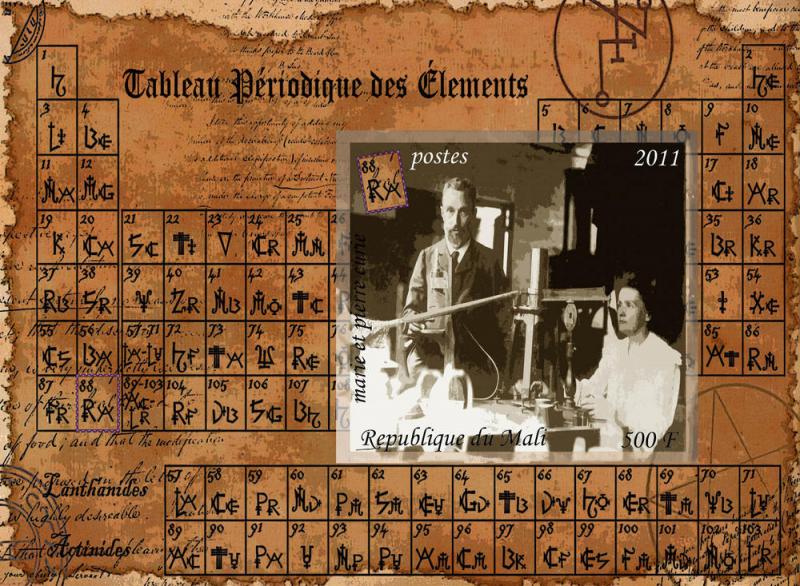 MALI SHEET IMPERF NOBEL PRIZE CHEMISTRY CHEMICAL CURIE