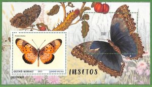 B2257 - Guine-Bissau - ERROR MISPERF Stamp Sheet - 2023 - Insects, Butterflies