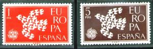 Spain 1010-11 MH* Europa 1961 set