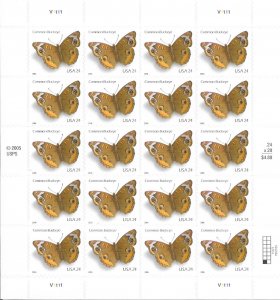 4001 MNH 22c. Common Buckeye Butterfly,  Full Sheet,  Free Insured Shipping,