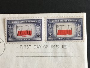 FDC 1943 Occupied Nations Poland Art Craft Cachet 909c Reverse Printing