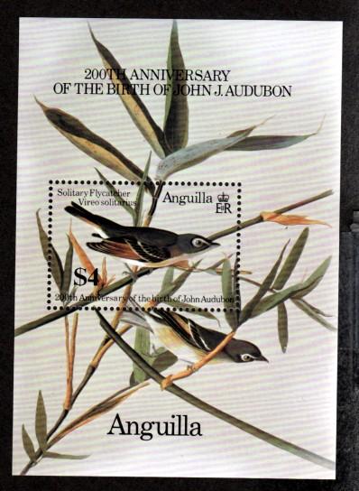 Anguilla # 617 Mint NH S/S John J Audubon!