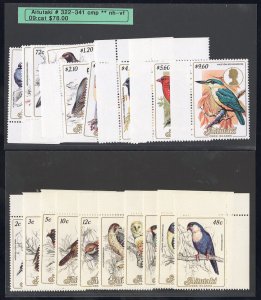 Aitutaki Stamps # 322-41 MNH XF Birds Scott Value $78.00
