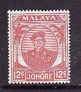 Malaya Johore-Sc#139- id8-unused NH 12c rose red-1952-