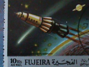 ​FUJEIRA-1972 SPACE ACHIEVEMENTS-CTO- S/S FANCY CANCEL-VERY FINE