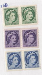 CANADA # 375-378 VF-MNH PAIRS COILS
