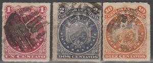 Bolivia #24-5, 27  F-VF Used  CV $14.00 (C7729)