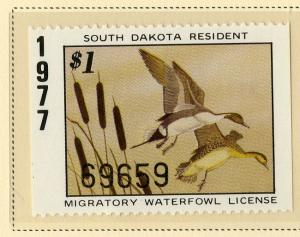 US SD2 SOUTH DAKOTA DUCK STAMP 1977 SCV $25.00 BIN $15.00