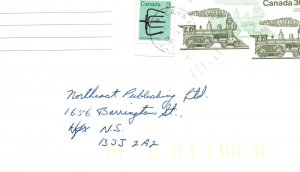 CANADA PREPAID STAMPED ENVELOPE 30c TRAINS WITH 2c UPRATED TYPE I AND TYPE II