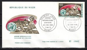 Niger, Scott cat. C214. Weather, W.M.O. issue on a First day cover.