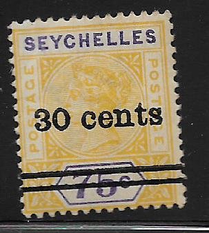 SEYCHELLES, 34,  HINGED, QUEEN VICTORIA, SURCHD