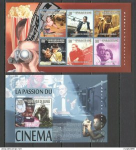 2010 Guinea Famous People Actors La Passion Cinema Stars 1Kb+1Bl ** Bc434