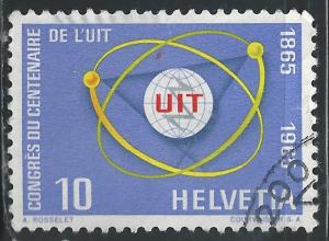 Switzerland #471 10c ITU Emblem & Atom Diagram