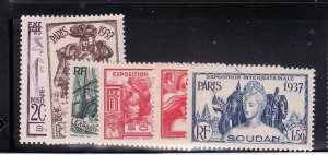 FRENCH_SUDAN Sc 106-11 NH ISSUE OF 1937 - PARIS EXPO