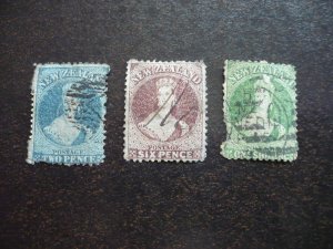 Stamps - New Zealand - Scott# 32,36,37 - Used Part Set of 3 Stamps