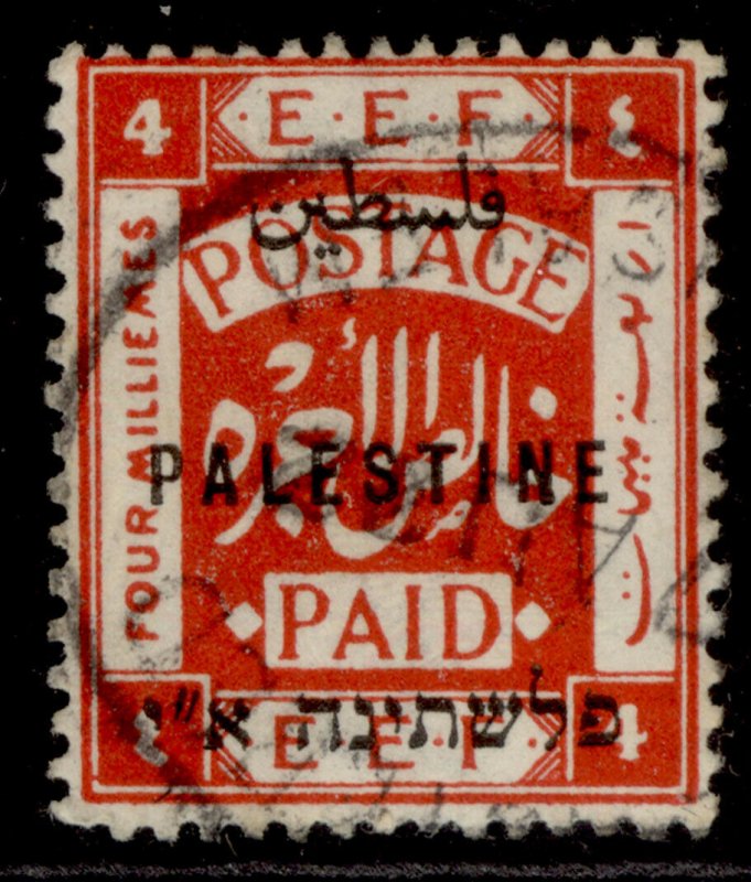 PALESTINE GV SG50, 4m scarlet, FINE USED. 