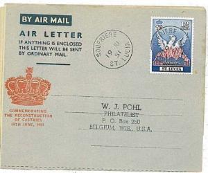 12272 - SAINT LUCIA  - POSTAL HISTORY - AEROGRAMME  Birds EAGLES  1951