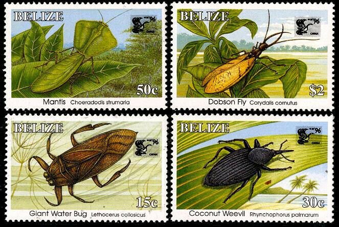 HERRICKSTAMP BELIZE Sc.# 1037,1039-40,1044 Insects