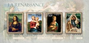 TOGO 2013 SHEET RENAISSANCE ART PAINTINGS DA VINCI tg13108a